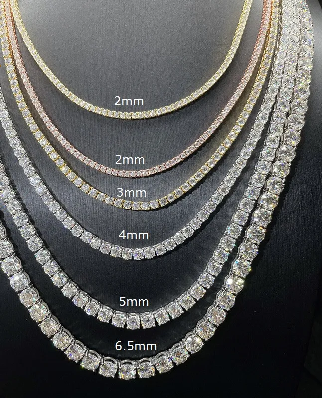 vente en gros moi femmes glace plaqué or S sterlig argent teis hiphop ecklace bijoux vvs diamod mossaite moissaite_voghion.com
