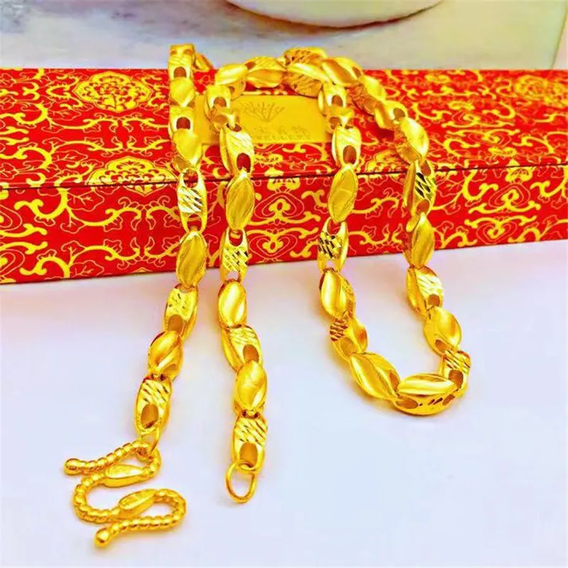 Ketten Moud 14K Gold Halskette Fir Männer Hochzäit Verlobungsschmuck 6N Déck Giel Weesskette Kaddoe Männer_voghion.com