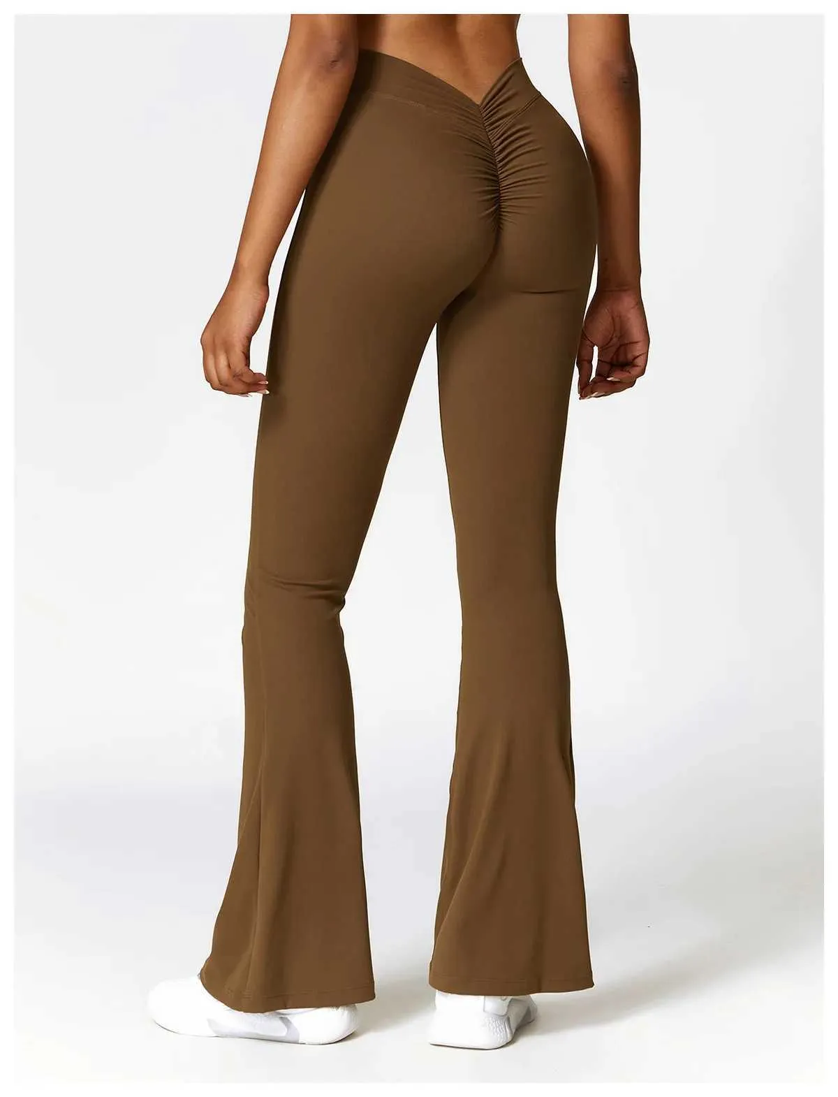 New Yoga Flare Leggings High Waist Wide Leg Pants Women Gym Fiess Sports Flared Pant Dance Trousers V-shaped Hip M llolg_voghion.com
