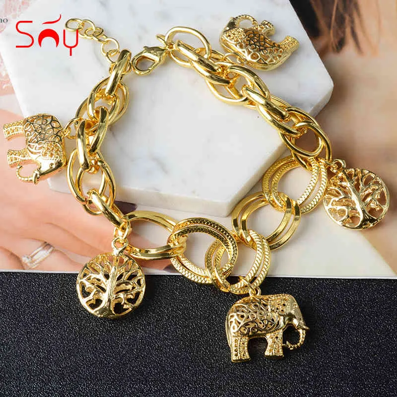 Sunny Smycken Mode Guld Berlock Armband för Kvinnor Handkedjor Link Chain Ball Armband Högkvalitativa Partypresenter_voghion.com