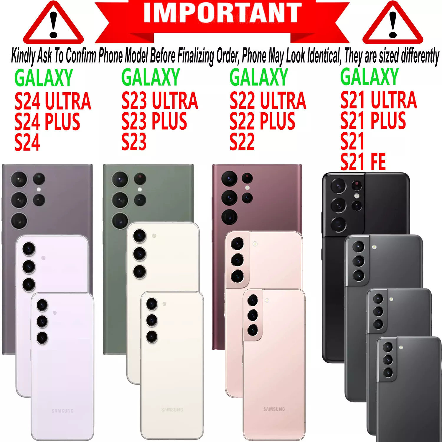 For Samsung Galaxy S25 Ultra S24 S23 S22 S21 FE Case Phone Cover + Screen Glass_voghion.com