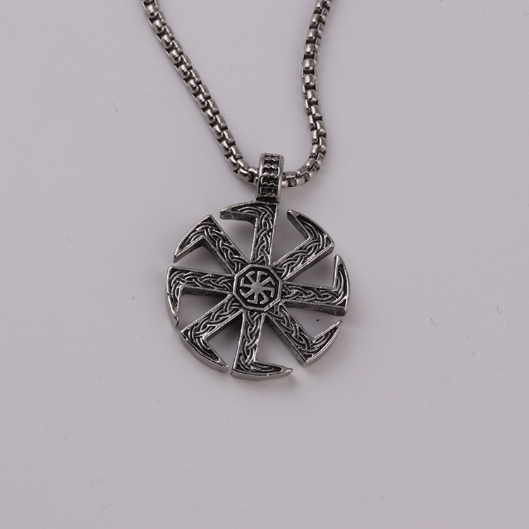 Hot selling hip-hop style Slavic talisman pendant hot sun necklace, men's and women's fashion decorative chain_voghion.com
