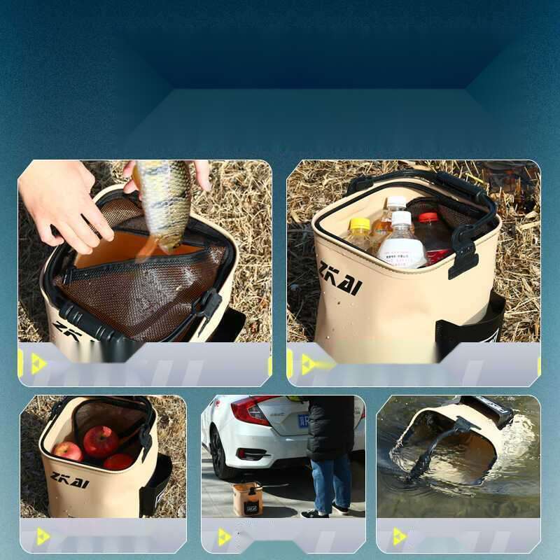 Portable Foldable Luya Wild Fishing Protective Small Handheld Bucket Equipment_voghion.com
