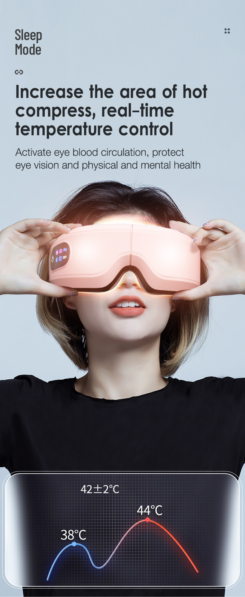 Μάσκα ματιών μασάζ αερόσακων 16D με θέρμανση ματιών με μουσική δόνηση για ημικρανίες, ξηροφθαλμία, καταπόνηση ματιών, ανακούφιση από μαύρους κύκλους_voghion.com