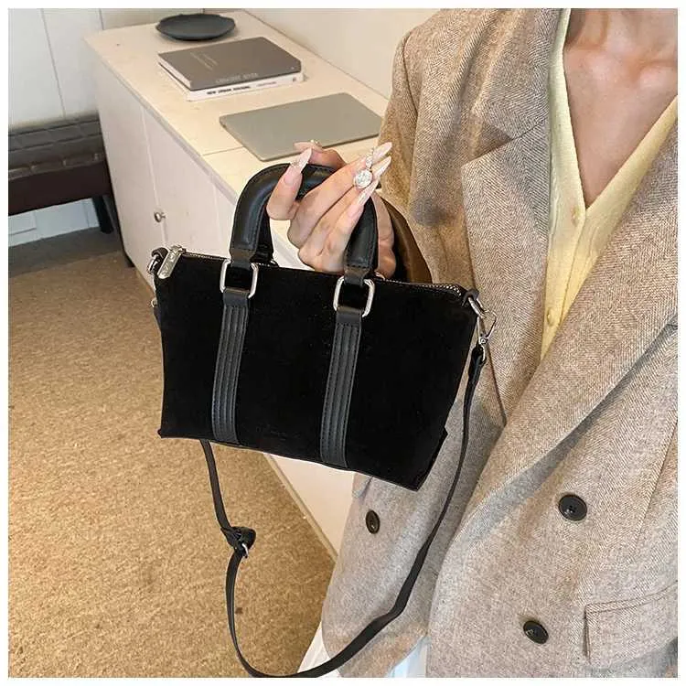 Borse a mano in pelle scamosciata solida da donna, morbide e carine, casual, da viaggio, a tracolla, da donna, retrò, con manico a secchiello, da donna, a tracolla_voghion.com