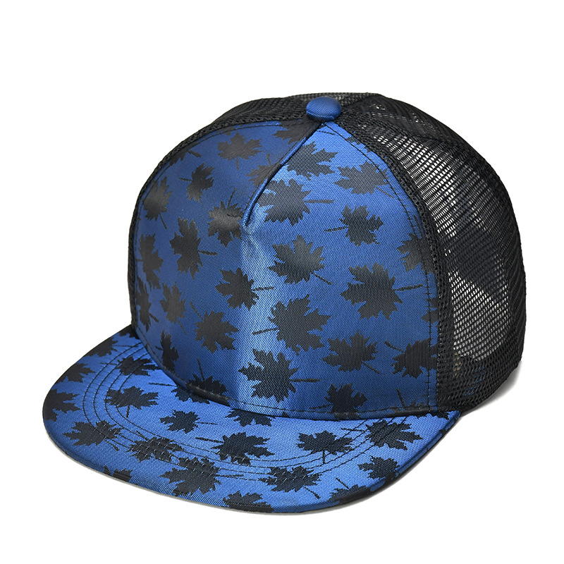 Outdoor mountaineering men's trendy maple leaf printed baseball hat, casual shading and sun protection net hat_voghion.com