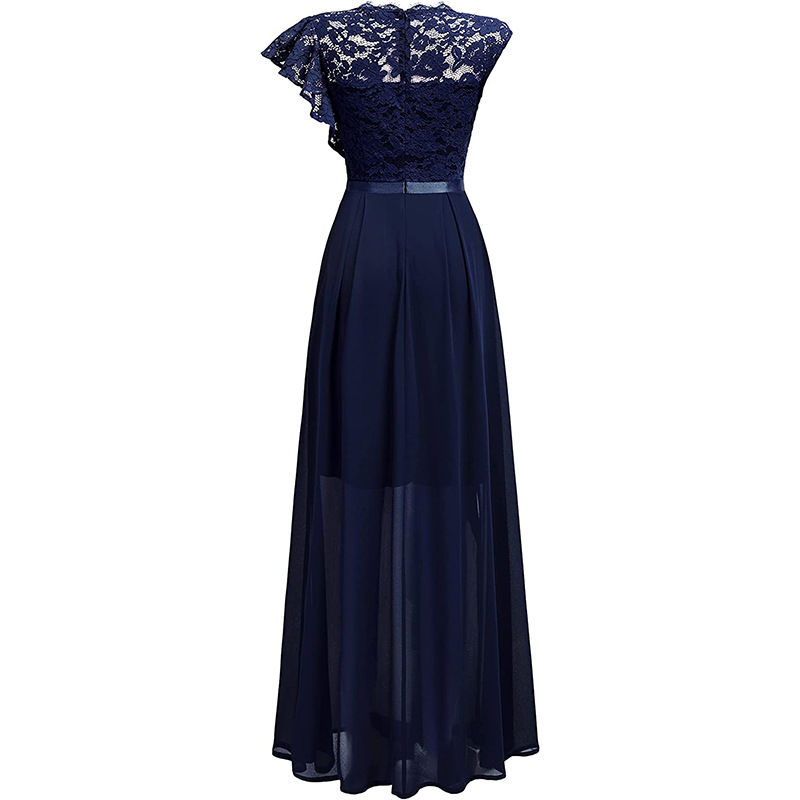 Europäischer und amerikanischer heißer Stil, Abendkleid, Spitzenstil, hoher Taille, langer Rock_voghion.com