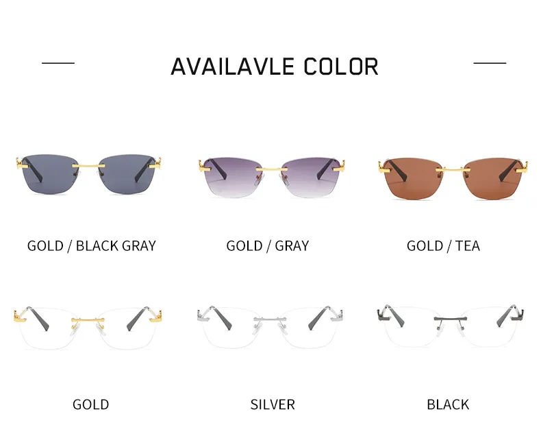 Leopard Frameless multiple styles Men Fashion Trend Street Shooting Sunglasses Women Personality business affairs Mirror_voghion.com