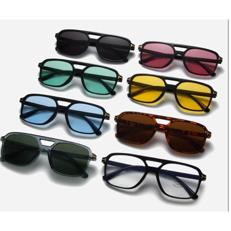 Lightweight Double Beam Ocean Film Sunglasses, New Driving Sunshades, Fashionable Box Sunscreen Sunglasses_voghion.com