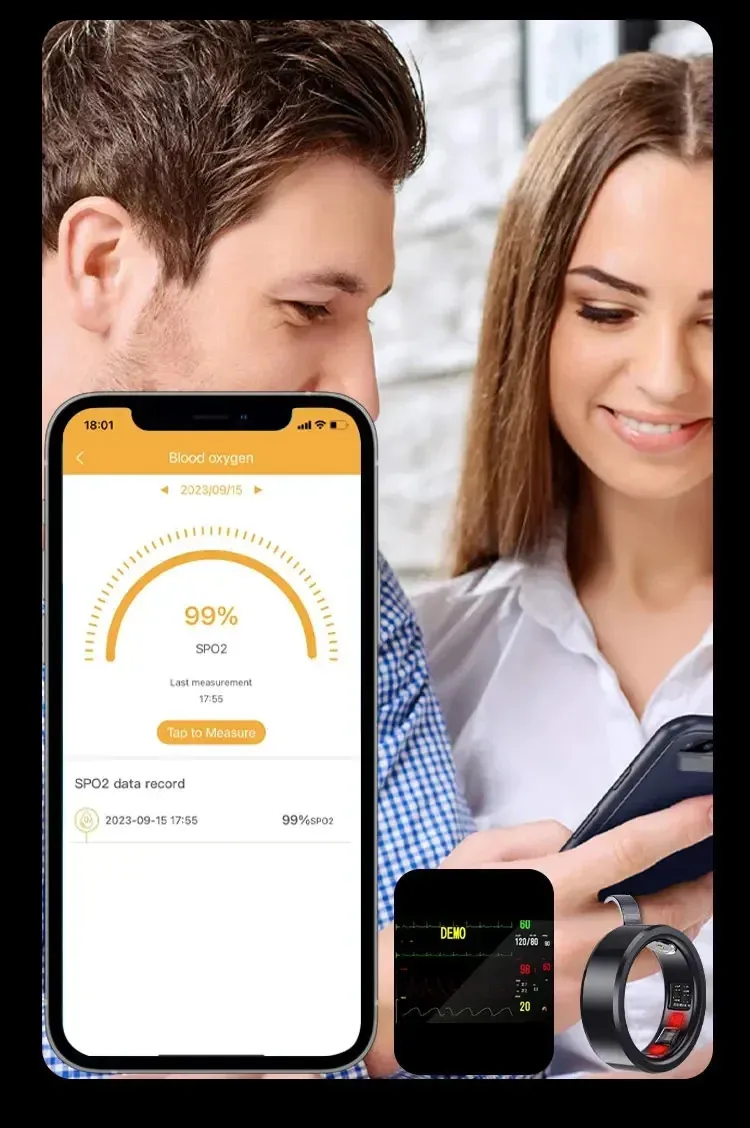 Fashion Health Tracker for Heart Rate Sleep Step Counting Body Temperature Monitoring Smart Finger Ring 240730_voghion.com