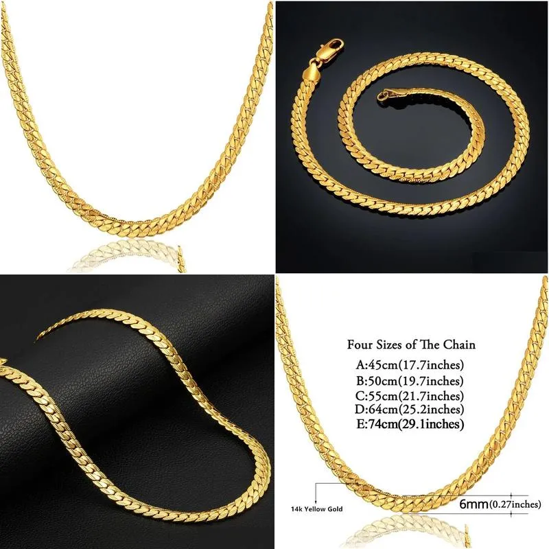 Catena a serpente piatta antica 4/7 mm 14 carati oro giallo girocollo lunghe catene per donne uomini consegna a domicilio gioielli collana Dhy5W_voghion.com