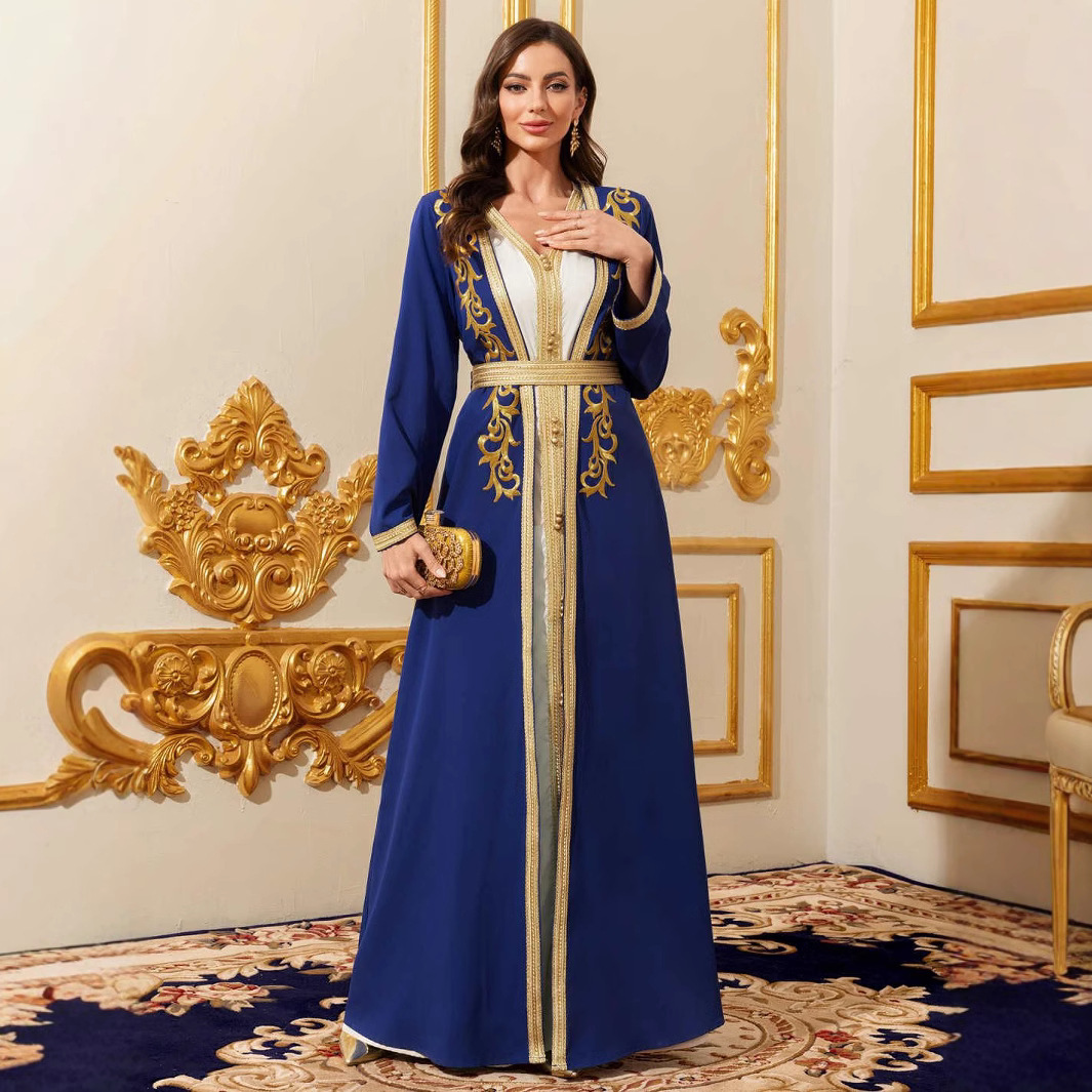 women Dress Robe Fashion Embroidered Lace Dress Two Piece Suit