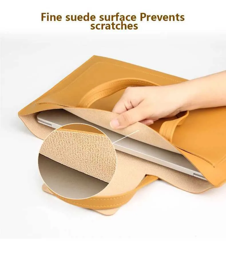 Laptoptasche, schmale Handtasche, Hülle aus PU-Leder für Buch, Xiaomi, Huawei, Lenovo, Microsfoft 13 14 15 16, Notebook, Tablet_voghion.com