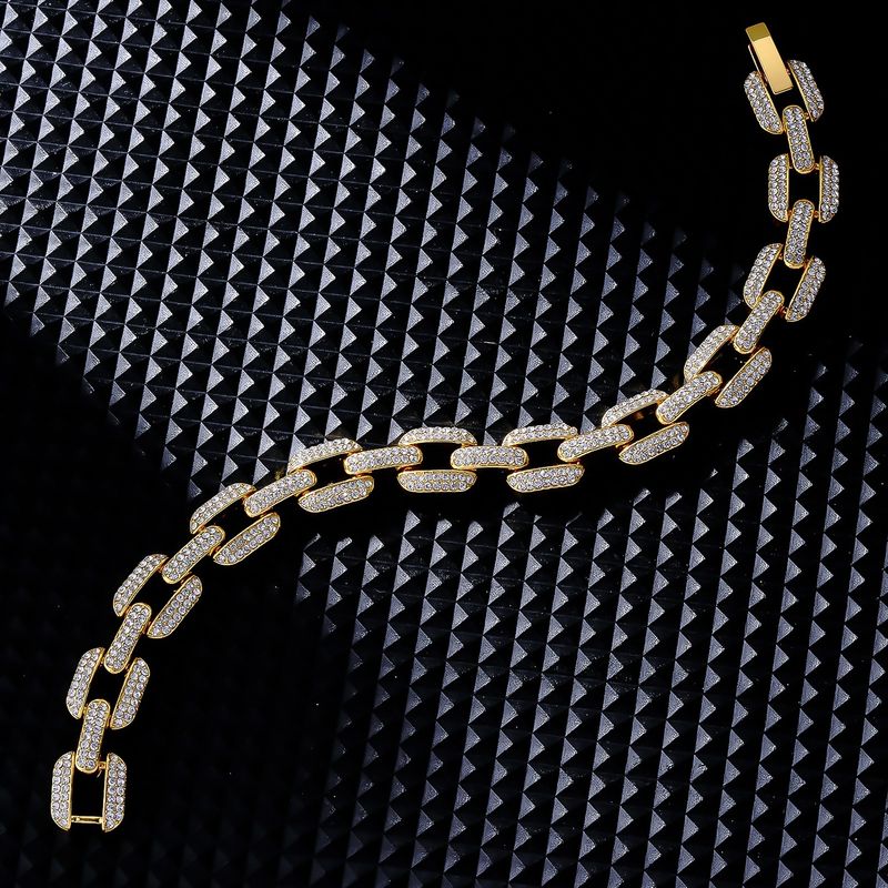 geometrische quadratische Ringschnalle Herrenarmband Legierung Dia Sparkg Low-Key-Konnotation Menschen_voghion.com