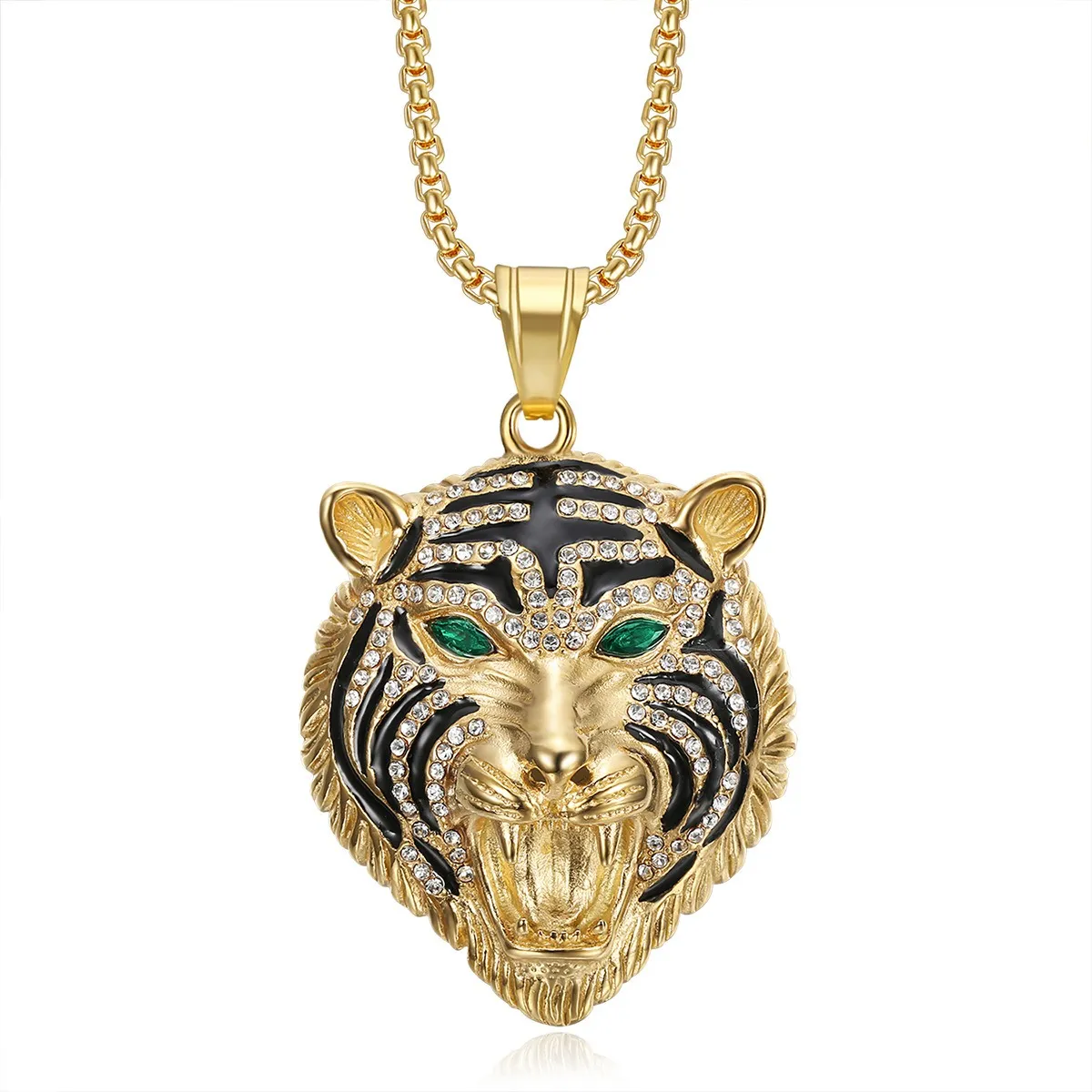 Collana con testa di leone Yobetter Avant-Garde - Accessorio unisex audace che ispira coraggio e stile. Stile hip-pop rock._voghion.com