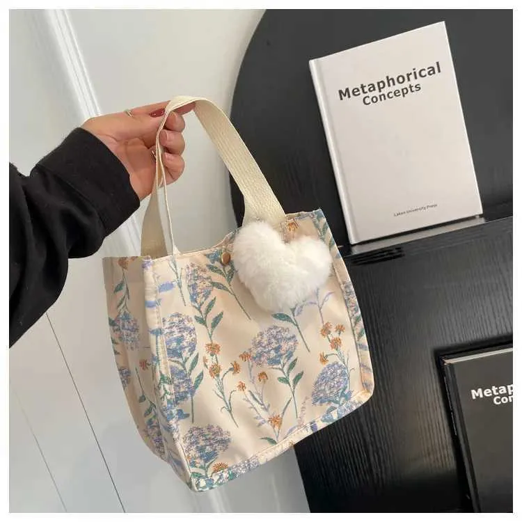 wer Printing Wens Fi Einkaufstasche Große Kapazität Student Canvas Buch Handtasche mit Anhänger Y241109_voghion.com