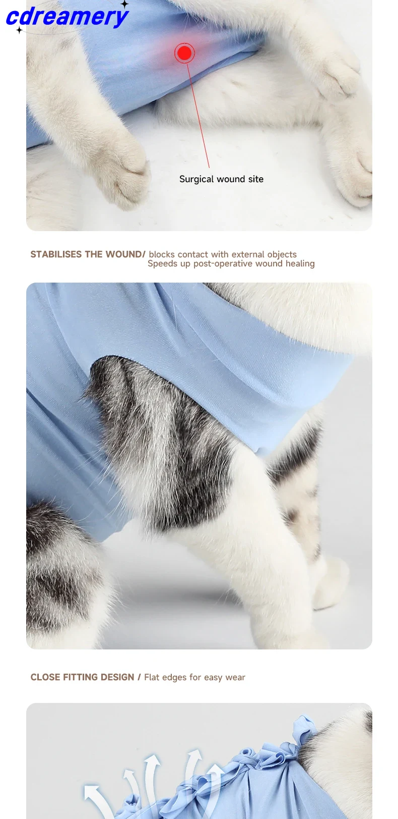 Anti-licking Sterilization Cat Clothes Recovery Suit After Surgery Breathable Physiological Puppy Anti-scratch Body Strap Vest_voghion.com
