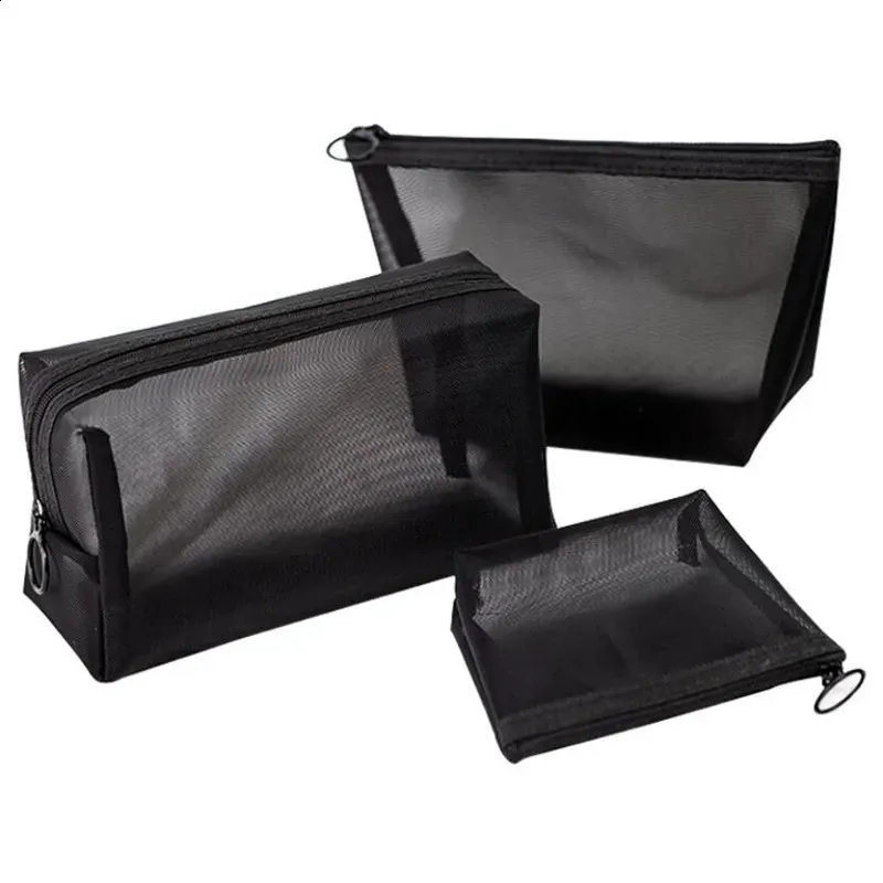 1PC Women Men Necessary Cosmetic Bag Transparent Travel Organizer Fashion Small Large Black Toiletry Bags Makeup Pouch_voghion.com