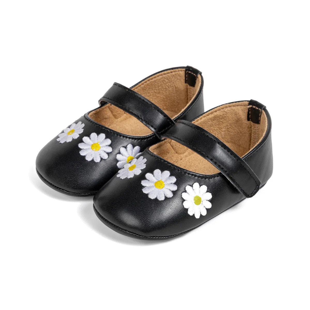 Papuci de balet antiderapanți pentru fete, din piele PU, talpă din cauciuc, casual, pentru sugari, pantofi de nuntă pentru rochii de prințesă, 0-18 luni, pentru nou-născuți_voghion.com