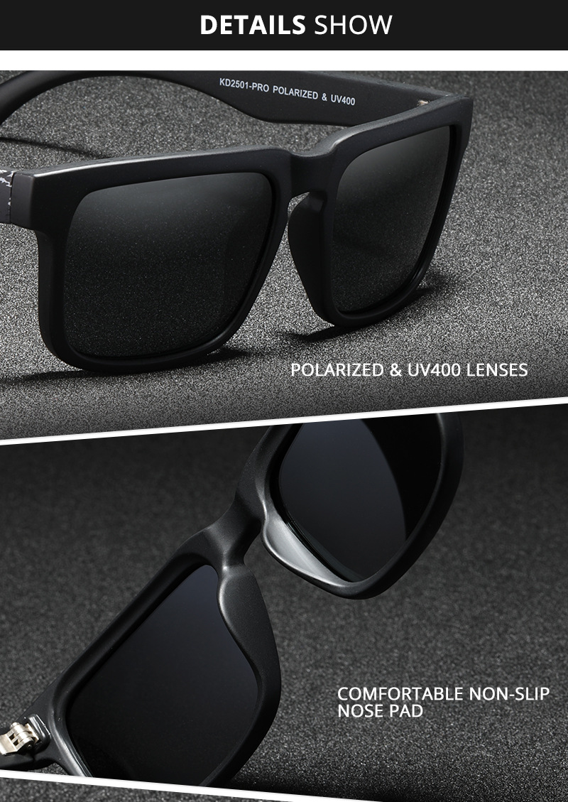 KDEAM Occhiali da sole polarizzati colorati con vera pellicola Occhiali da sole casual con scatola Occhiali alla moda colorati KD2501PRO_voghion.com