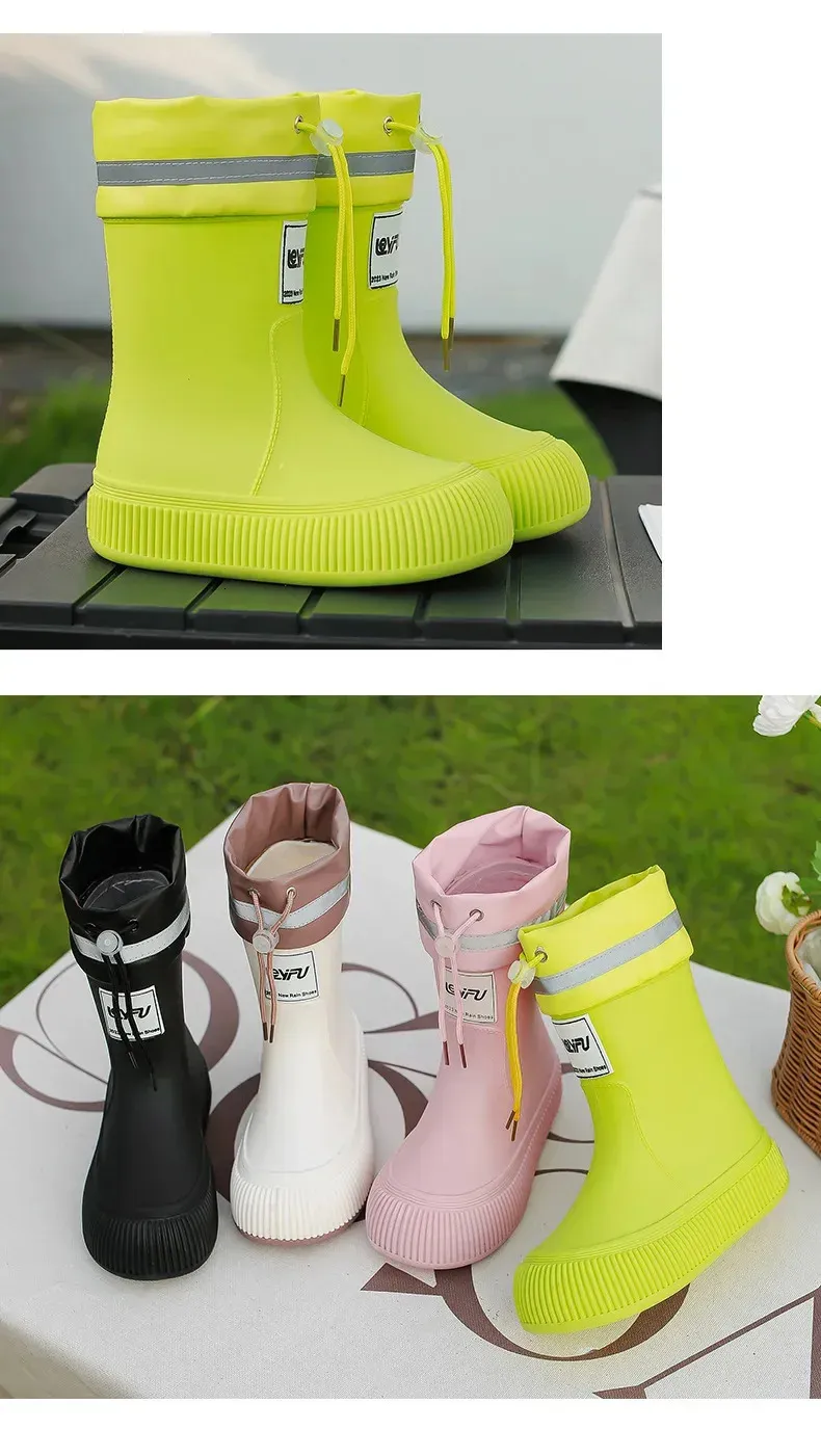 Stivali da pioggia antiscivolo, alla moda, leggeri, morbidi, da pesca all'aperto, suola spessa, impermeabili, alla moda, comodi 2024 240704_voghion.com