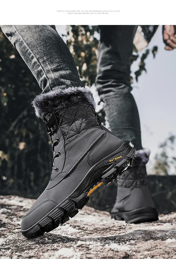 Heren High-end Snowboots Winter Mode Pluche Isolatie Antislip Waterdicht Slijtvast Katoenen Schoenen Buiten_voghion.com