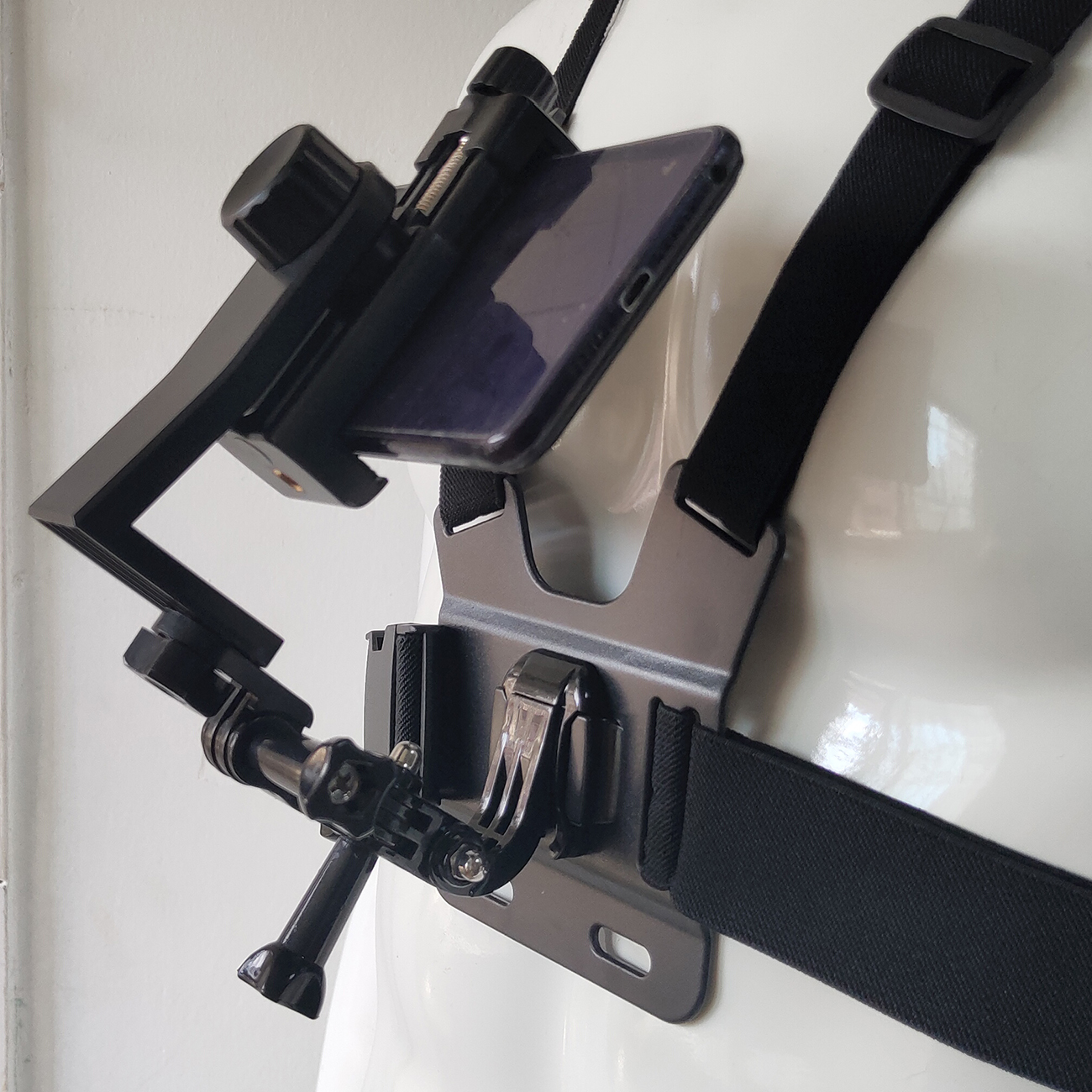 Supporto per telefono regolabile con clip, supporto per telefono cellulare, supporto per imbracatura toracica per iPhone, Xiaomi, Huawei, Samsung, GoPro, action camera_voghion.com