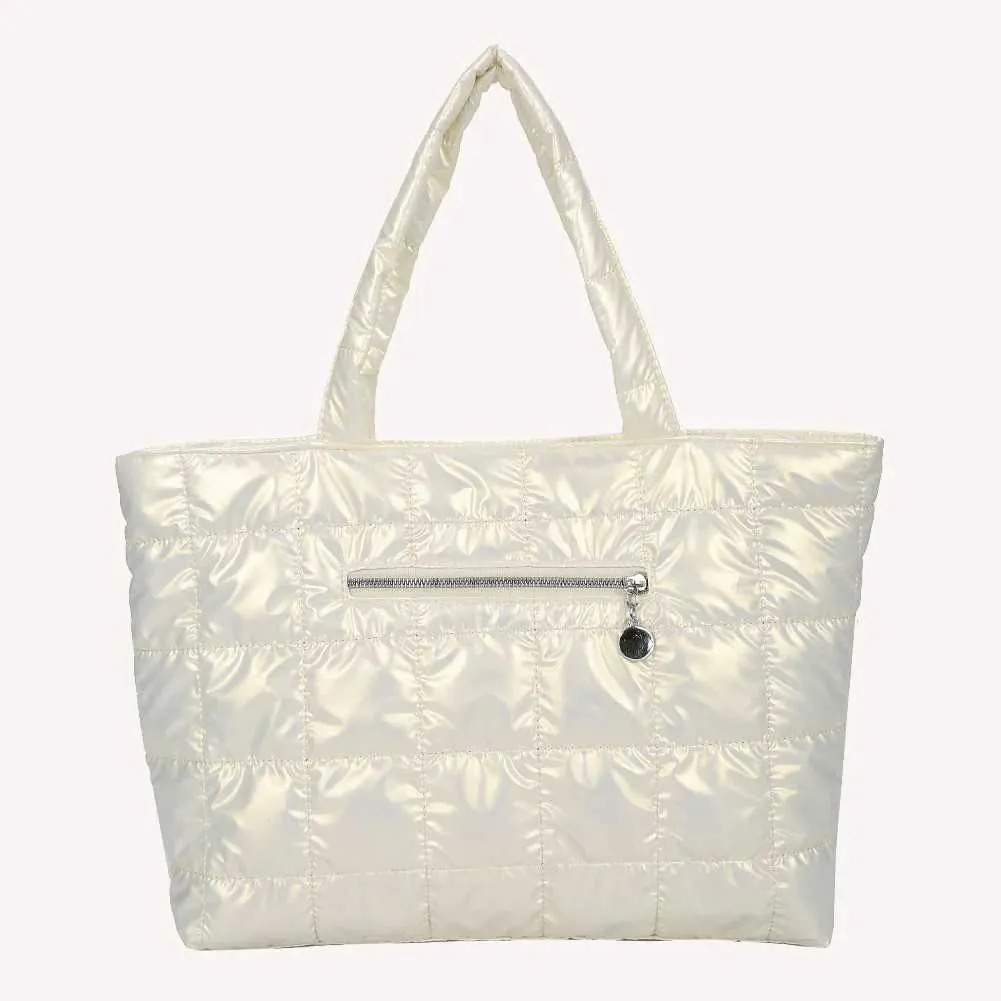 Sac cabas matelassé pour femme sac à main nylon grande capacité_voghion.com