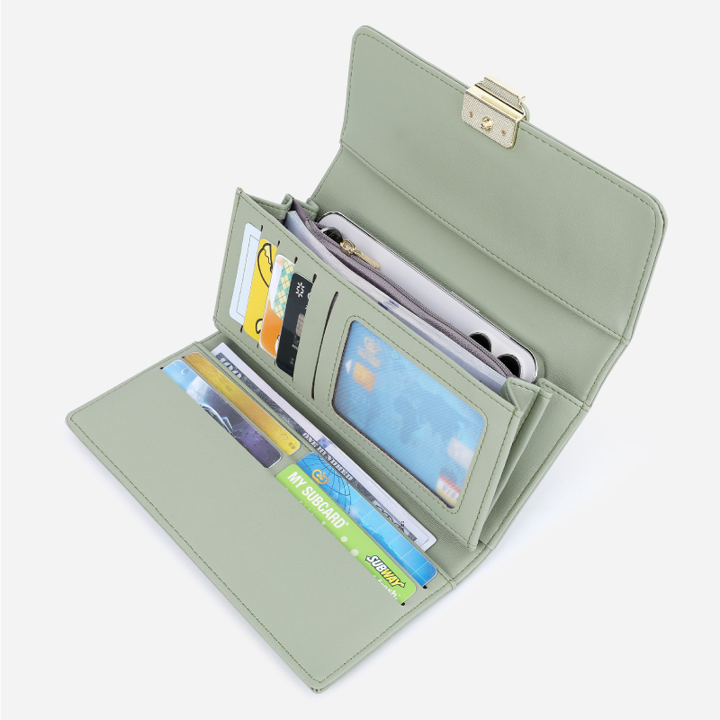 SeaGloca New Stylish Simple Large Capacity Long Tri-fold Wallet For Woman No 1532_voghion.com