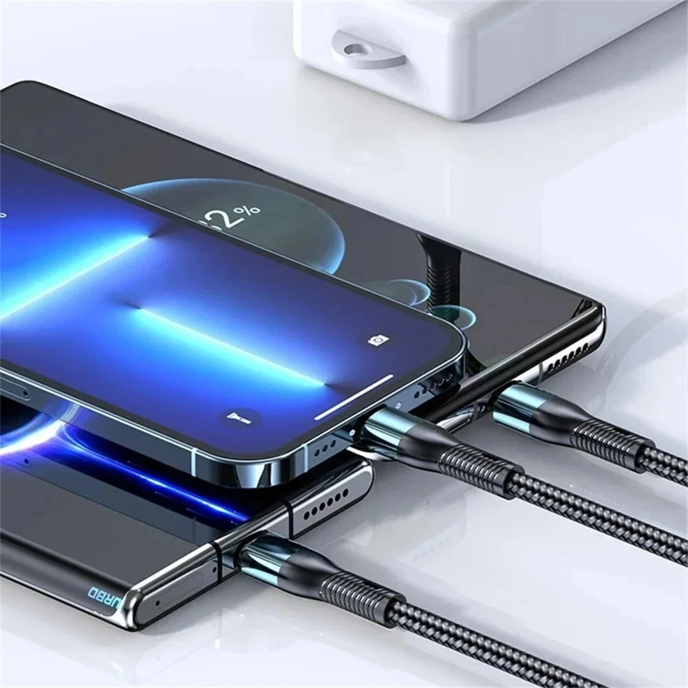 3 In 1 Fast Charging Cable Cell Phone Charger Cord For IPhone Type C Micro USB ☋_voghion.com