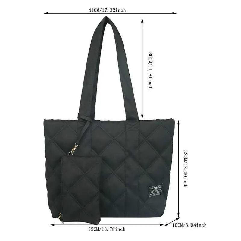 Sac à main pour femme automne/hiver mode losange espace coton costume sac à bandoulière grande capacité couleur unie tout-assorti_voghion.com