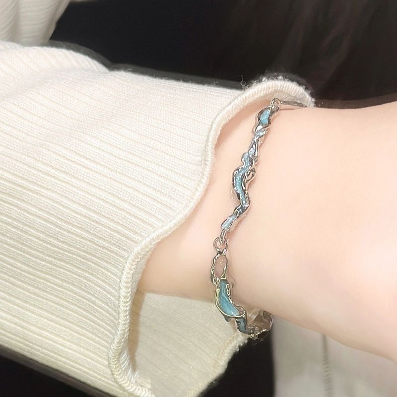 Bracciale per coppia femminile, stile dolce e fresco, design di nicchia, onde irregolari, leggero, squisito e versatile_voghion.com