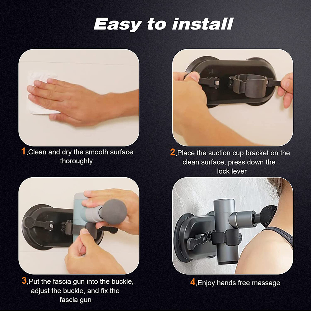 Massager Bracket Fascia Gun Bracket Adsorbable Suction Cup Rack High Suction Double Suction Cup Back Massage_voghion.com