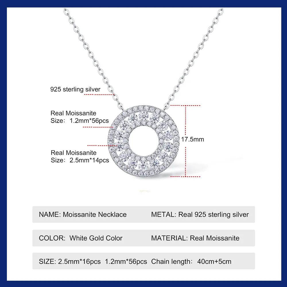 Ketten voller Moissanite-Anhänger-Halskette Sterling Silber vergoldet Diamant-Schlüsselbeinkette für Frauen Hochzeitsschmuck_voghion.com
