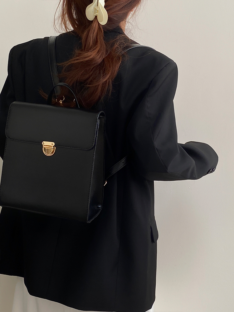 Borsa a doppia spalla, zaino JK, nicchia, nero, college femminile semplice stile giapponese, nero versatile_voghion.com