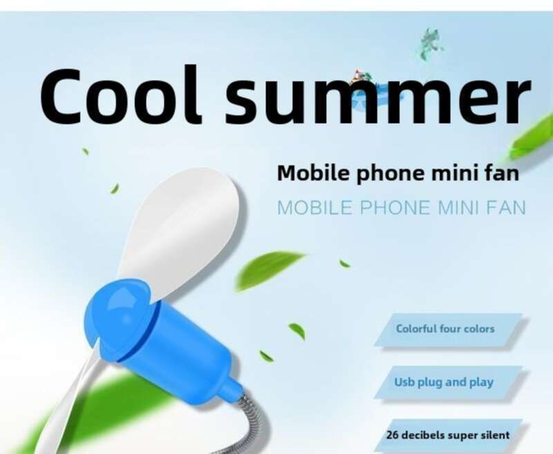 Draagbare mini slangvormige kleine laptop, USB-powerbank, desktopventilator, stille ventilator_voghion.com