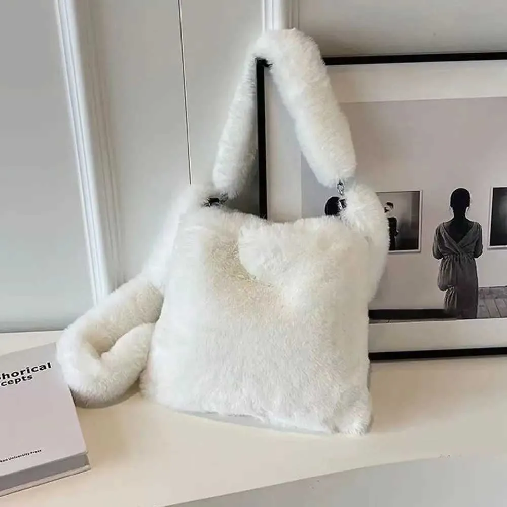 Fi Shoulder Messenger βελούδινη τσάντα μεγάλης χωρητικότητας Γυναικεία τσάντα από τεχνητή γούνα Y241025_voghion.com
