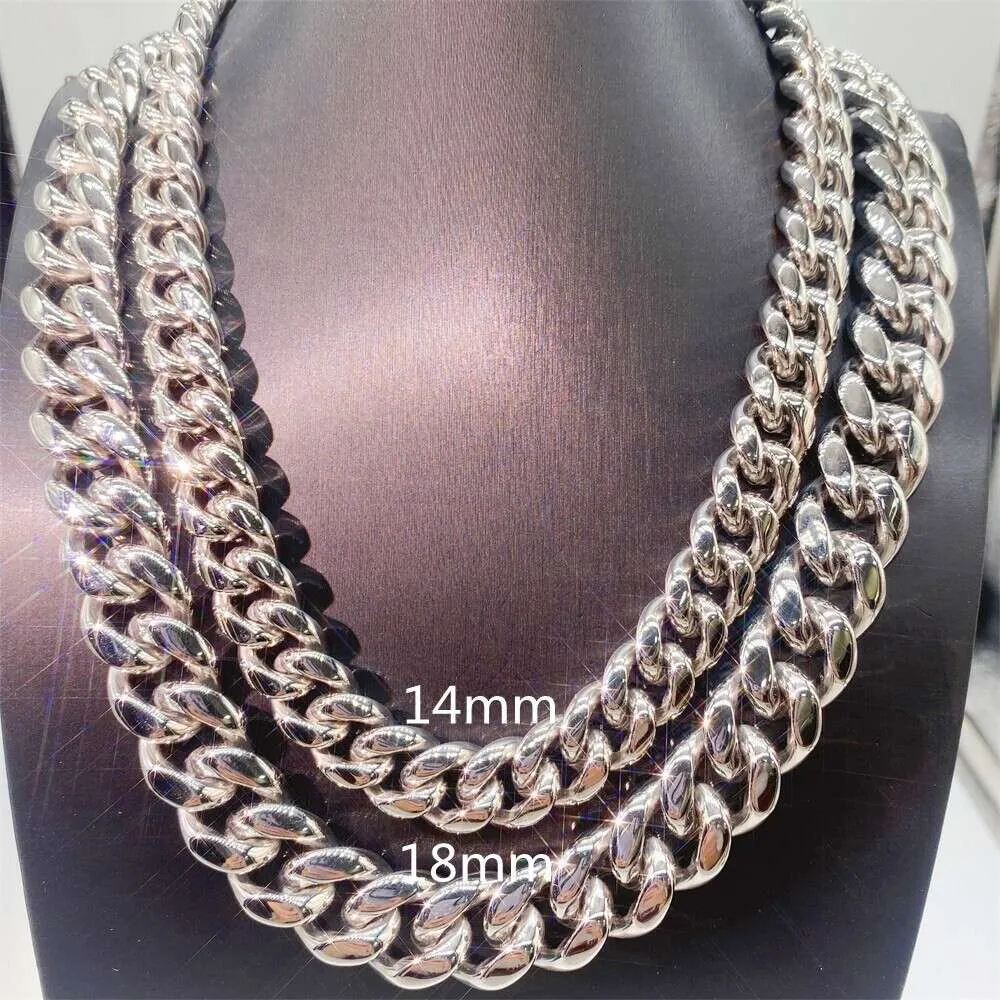 Lanț cubanez Miami, placat cu aur PVD, din oțel inoxidabil, model hip-hop, cu diamant și moissanit, cu gheață, 8 mm, 10 mm, 12 mm, 14 mm, 18 mm_voghion.com