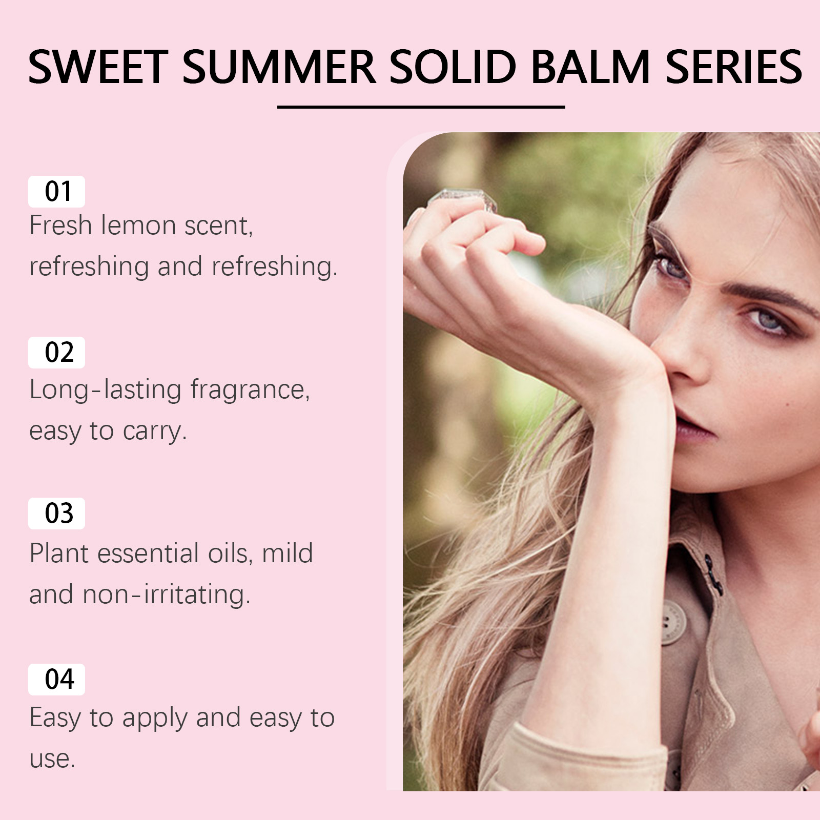 Roxelis Sweet Summer Solid Perfume Balm Frisse subtiele geur Reisvriendelijk Langdurig Natuurlijke huidverzorging doordrenkt Niet-vettig_voghion.com