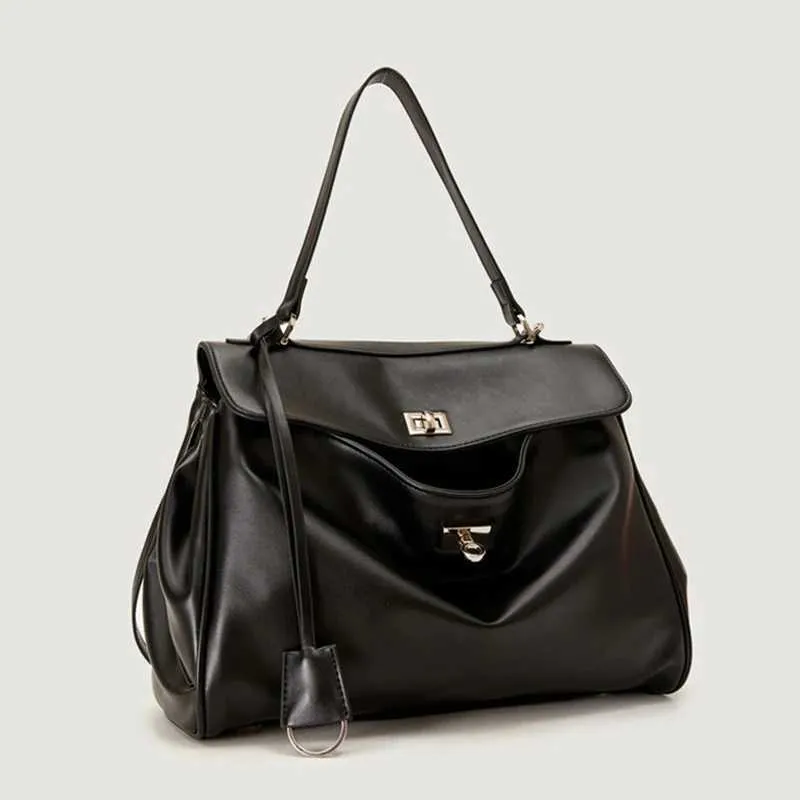 Pickle Green Sac à bandoulière polyvalent de grande capacité avec serrure simple et texture de haute qualité pour femme Ba241211_voghion.com
