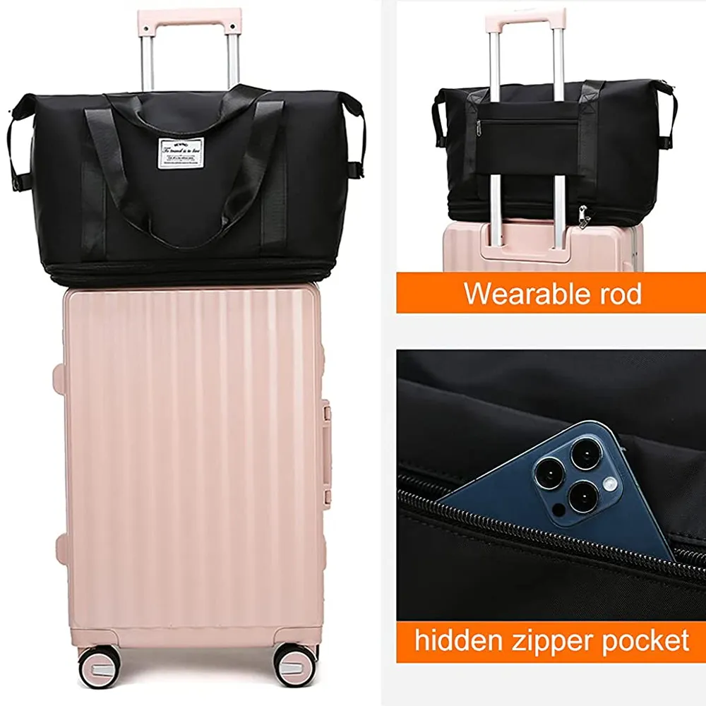 Shoulder Travel Bag Lage Organizer Large Capacity Foldable Duffle Handbags Women Training Gym Yoga Camping Daily Storage_voghion.com