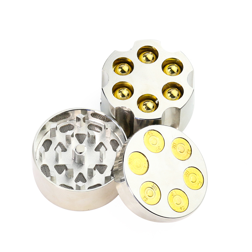 Grinder per erbe in alluminio a 3 strati, a forma di proiettile, accessori per sigarette, gadget cool per fumatori