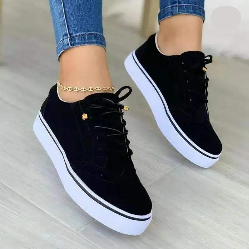 Chaussures de marche femme plates casual à lacets sportives_voghion.com