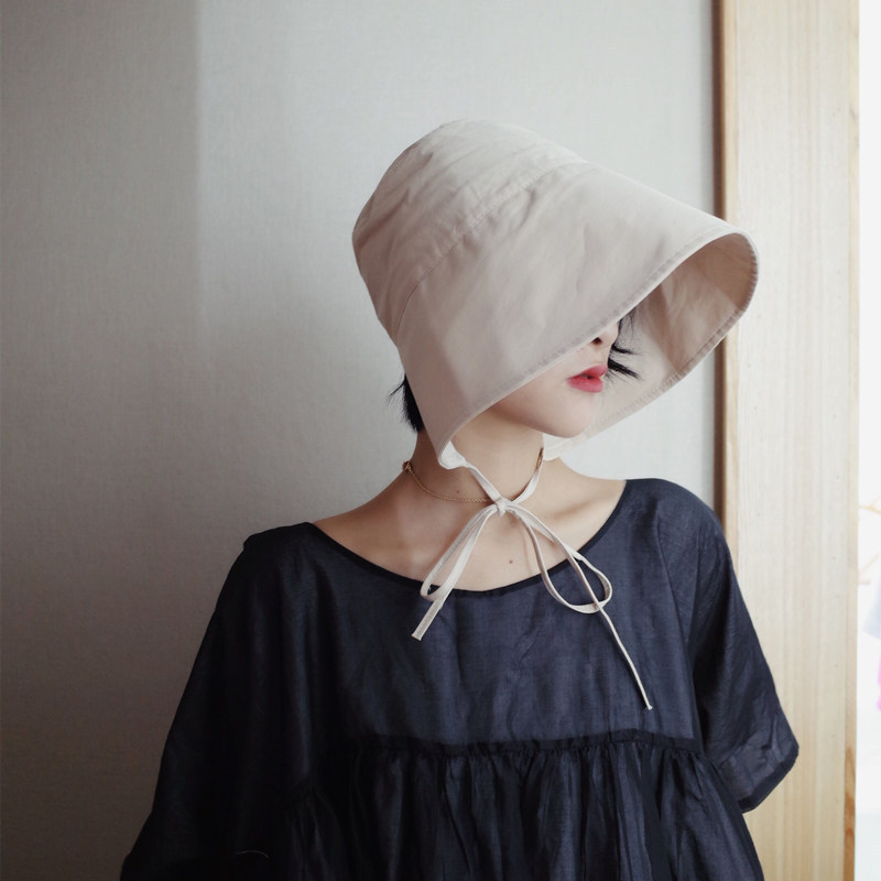 Summer New French Style Solid Color Casual Fisherman Korean Edition Tidal Strap Sunshade Bowl Hat Female_voghion.com