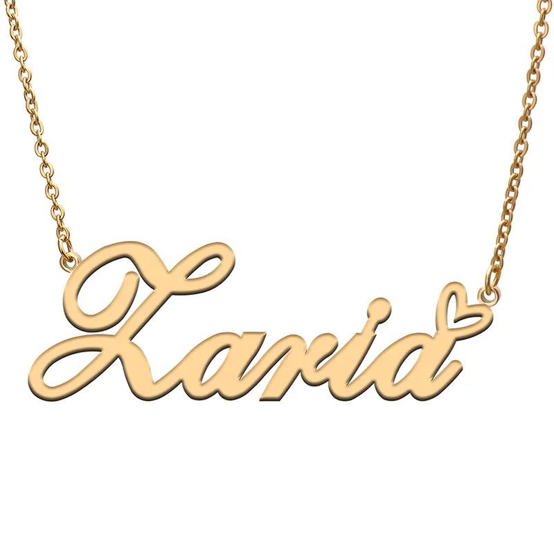 Collane con ciondolo Love Heart Zaria Nome Collana per donna Acciaio inossidabile Oro e argento Targhetta con nome Femme Madre Bambina_voghion.com