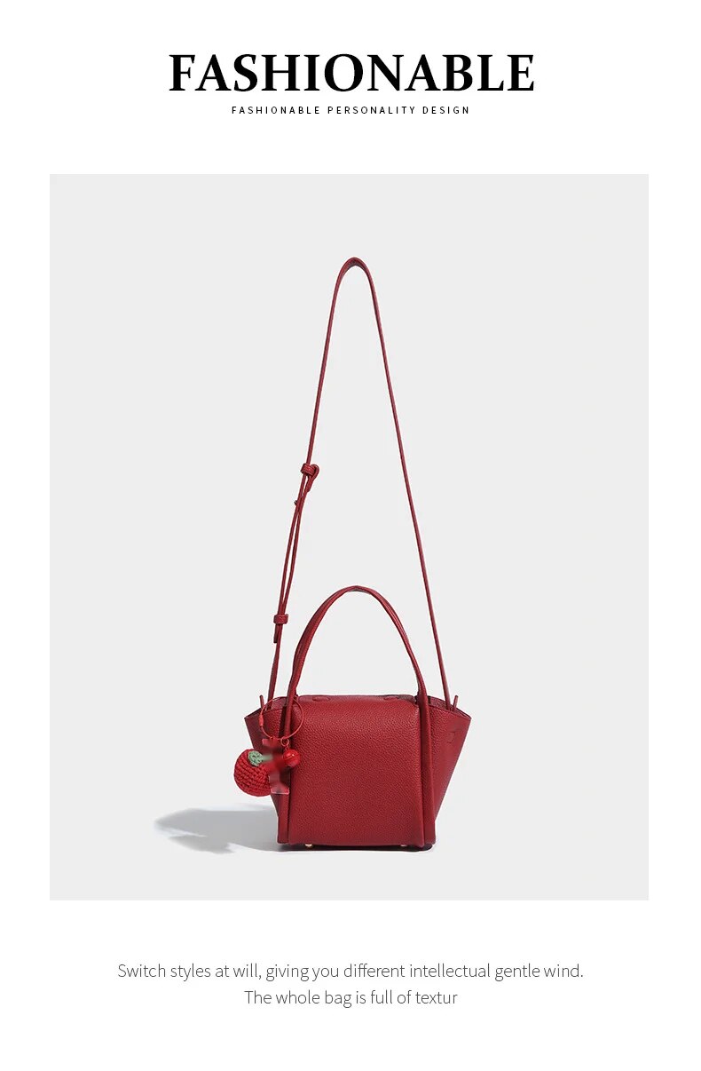 2024 Sommer Neue High-End-Textur Weiches Leder Gemüsekorb Einzigartige Handtasche, Umhängetasche mit einer Schulter_voghion.com