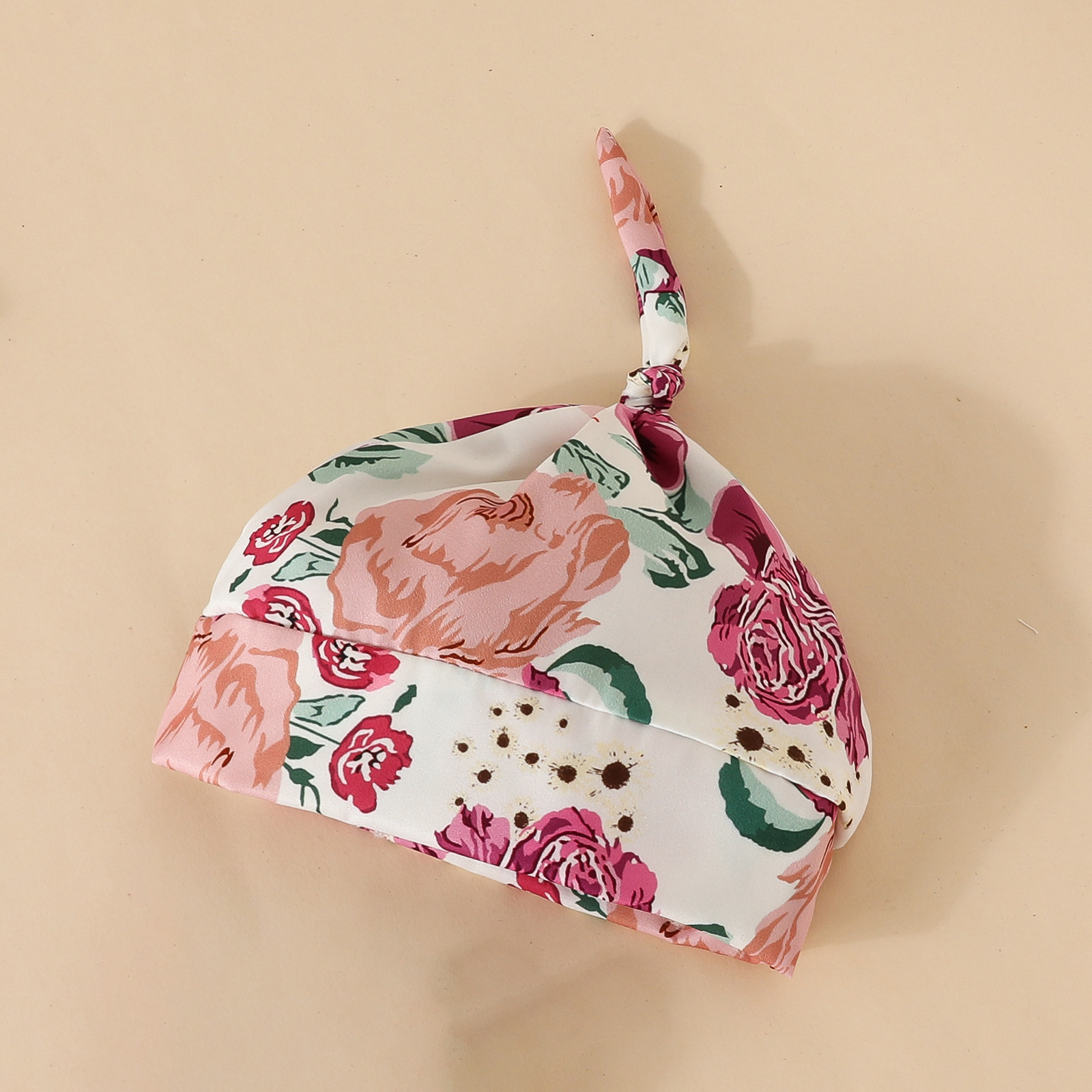 Mother & Kids Baby long-sleeved trousers four-piece set Newborn long-sleeved triangle romper flower bow flared trousers hat headband_voghion.com