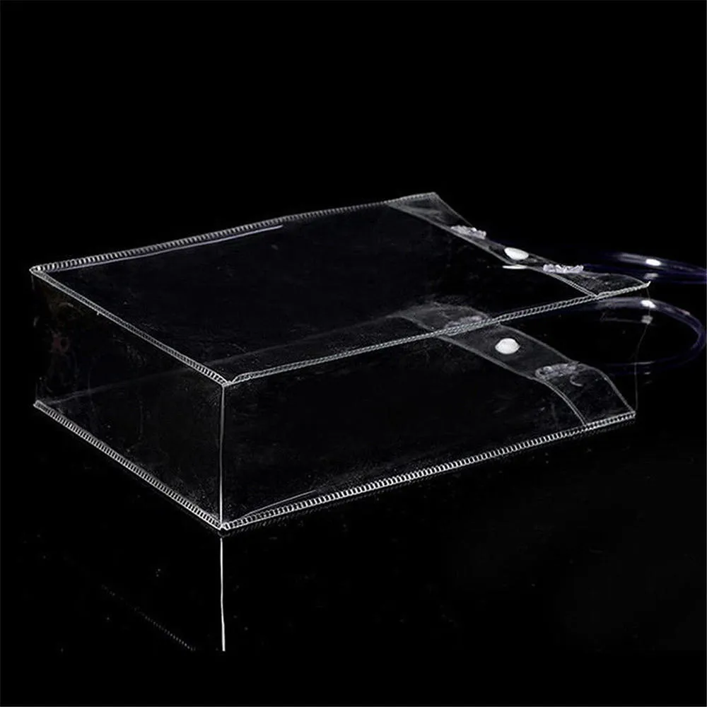 2024New Clear Purse Handbag For Lady Eco Friendly Flower Tote Shopping Reusable Waterproof PVC Shoulder Shopper Bag_voghion.com