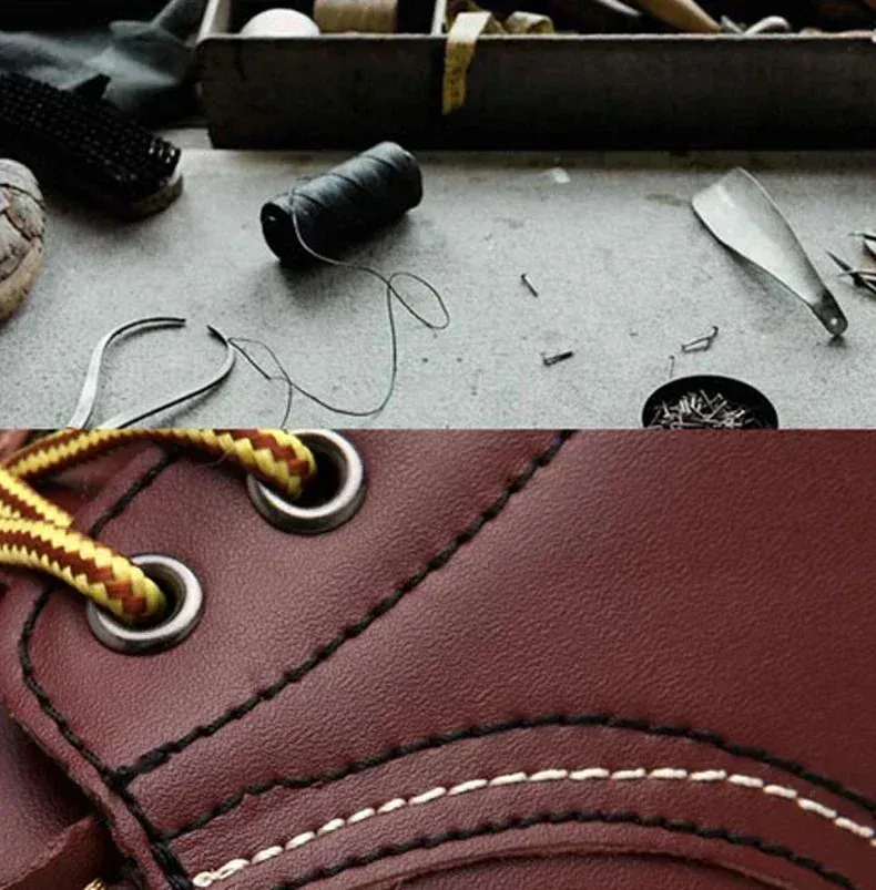 Wanter Lieder Männer Waarm Männer Schnéi mat Pelz Waasserdicht Handgemaachte Knöchelstiefelen Rutschfest Héich Top Männer Aarbechtsschuhe 240830_voghion.com