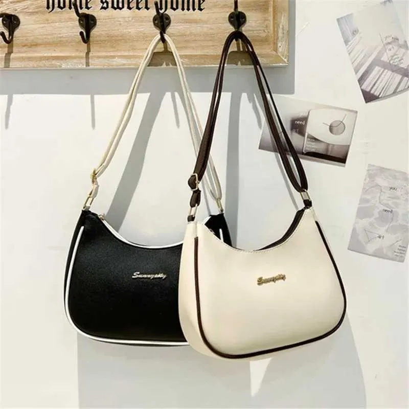 Schicke Damenhandtaschen, einzelne Umhängetasche für Frauen, stilvolle verstellbare Schultergurte, Unterarmtasche aus PU-Leder_voghion.com